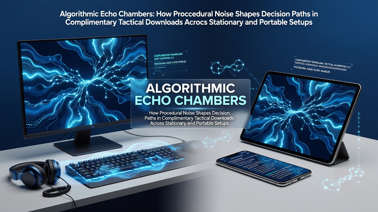 Visual representation of procedural noise patterns influencing tactical decision trees in cross-platform game downloads