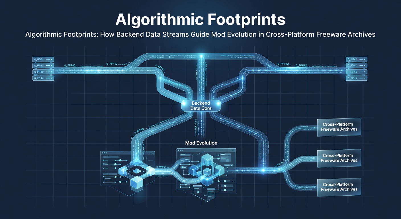 Backend data visualization showing algorithmic patterns in freeware mod archives