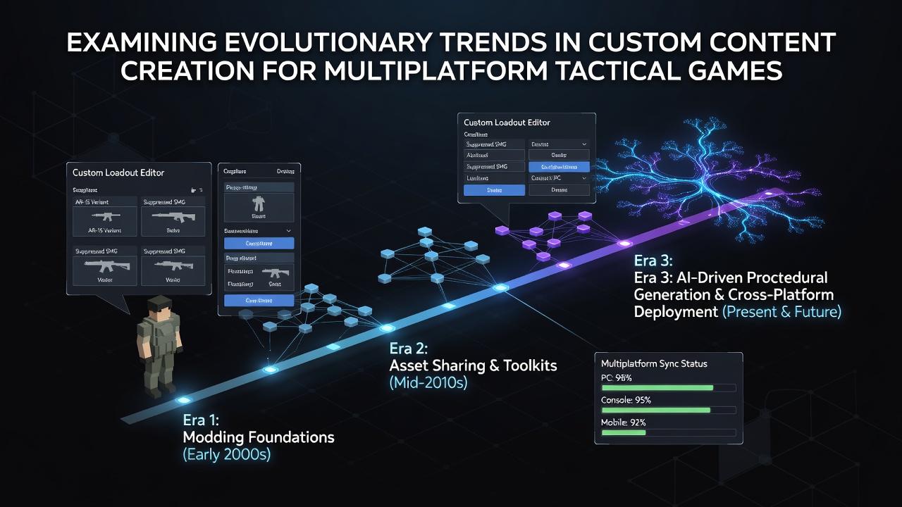 Visual overview of custom content tools evolving across PC and mobile tactical game platforms