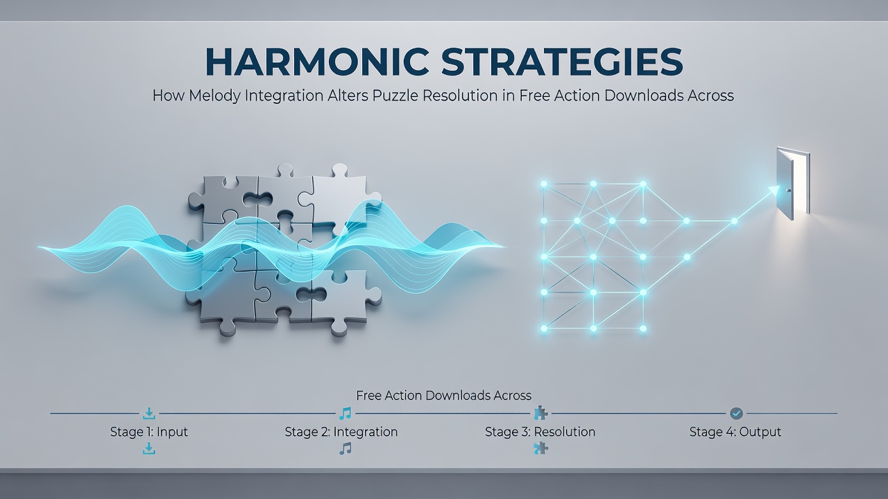 Side-by-side comparison of puzzle interfaces on PC and mobile with integrated melody indicators