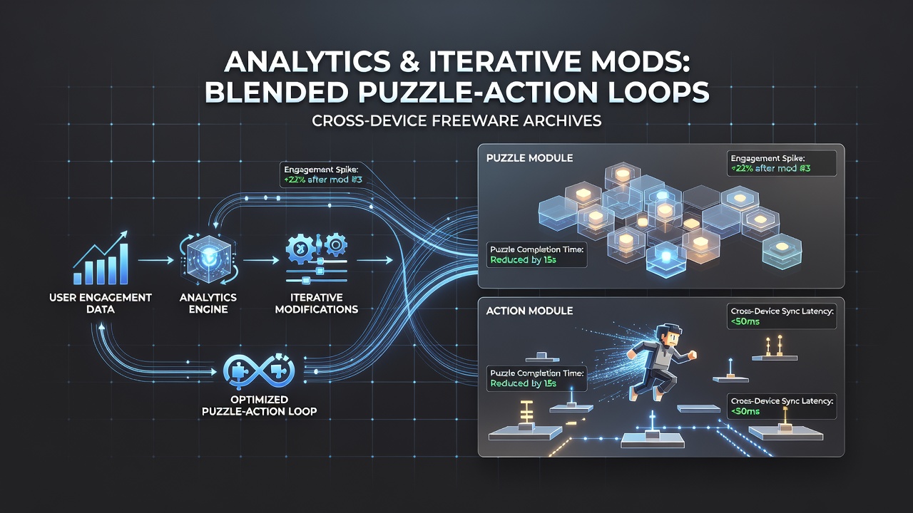 Player interaction heatmaps showing puzzle and action loop engagement in freeware mods