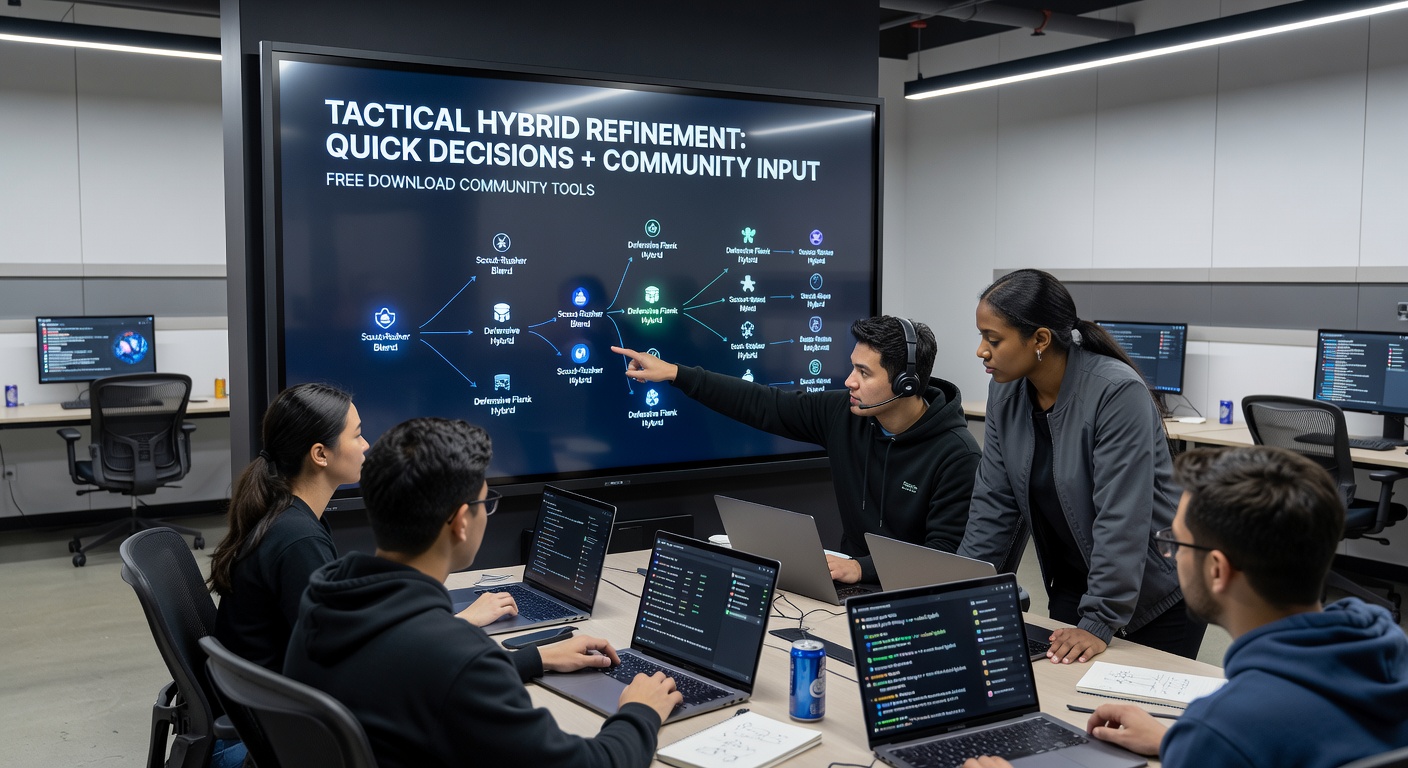 Detailed view of tactical hybrid gameplay blending action and strategy elements on multiple devices